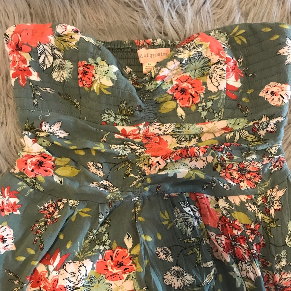 Strapless Floral Jumpsuit